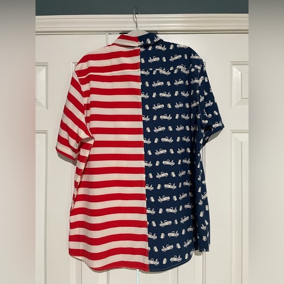 Simply Southern Americana Truck Beer Button Up Patriotic Shirt XL - Picture 6 of 7